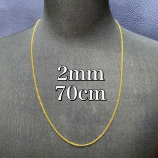 70cm ステンレス ゴールド チェーンネックレス 2mm メンズ アクセサリー