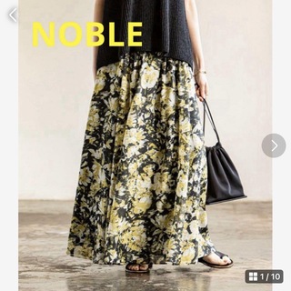 Noble - ★極美品★NOBLE シアーフラワープリントマキシスカート S