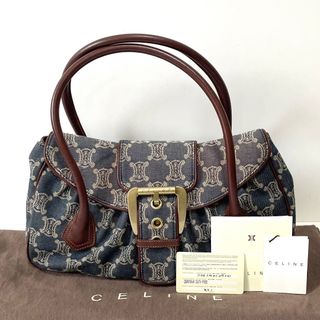 セリーヌ(celine)の【人気/希少】セリーヌ　パリマカダム　ワン ショルダーバッグ　キャンバス×レザー(ショルダーバッグ)