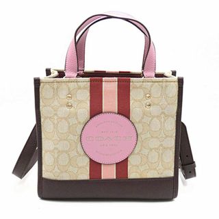 コーチ(COACH)のコーチ バッグ COACH キャンバスxレザー 2WAY ハンドバッグ ショルダー デンプシー トート ベージュxピンク C8406 OJ10219(ショルダーバッグ)