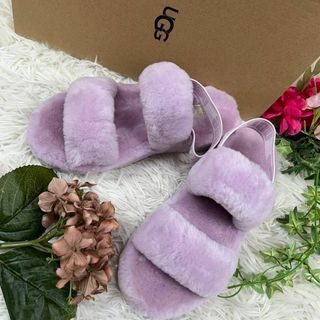 UGG アグ レディース 24cm 新品未使用 ファー サンダル レアカラー(サンダル)