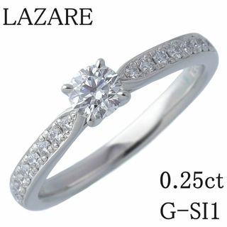 ラザールダイヤモンド 現行モデル ダイヤ リング ラヴィン 中石ダイヤ0.25ct G-SI1メレダイヤ0.14ct 9号 PT950 保証書兼鑑定書 箱 新品仕上げ済 LAZARE DIAMOND【16702】(リング(指輪))