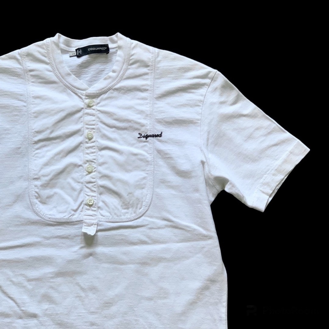 DSQUARED2(ディースクエアード)のDSQUARED2 ディースクエアード　ヘンリーネック半袖TシャツXS メンズのトップス(Tシャツ/カットソー(半袖/袖なし))の商品写真