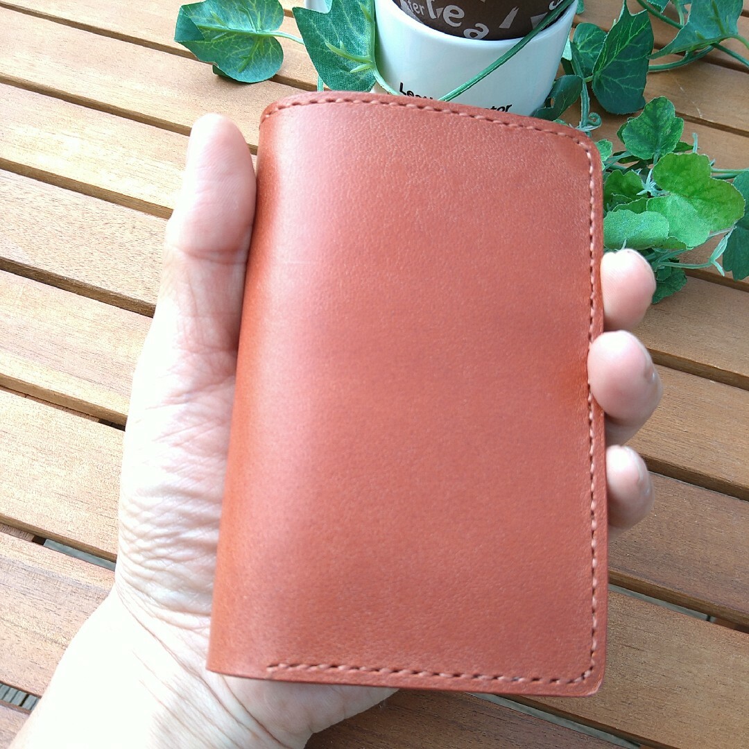 ITALIANレッドブラウン×チョコライトMiddleLeatherWallet メンズのファッション小物(折り財布)の商品写真