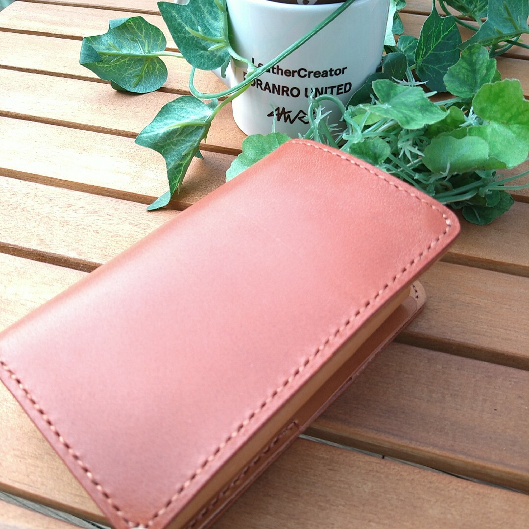 ITALIANレッドブラウン×チョコライトMiddleLeatherWallet メンズのファッション小物(折り財布)の商品写真