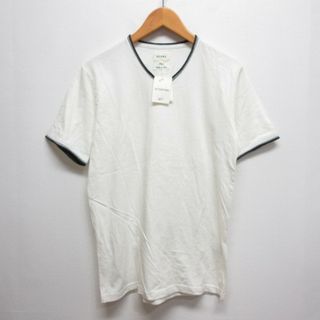 ビームス(BEAMS)のビームス BEAMS 半袖 Vネック Tシャツ M オフホワイト 日本製 タグ付(Tシャツ/カットソー(半袖/袖なし))