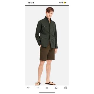 ユニクロ(UNIQLO)のほぼ未着用ユニクロ BOTTEGA デザイナーコラボMサイズモスグリーンブルゾン(ミリタリージャケット)