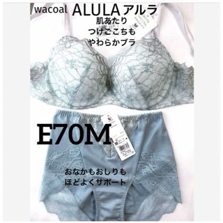 ワコール(Wacoal)の【新品タグ付】ワコール肌あたり着けごこちもやわらかE70M（定価¥11,770）(ブラ&ショーツセット)