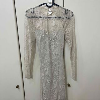 ジルスチュアート(JILLSTUART)のJILL STUART White   エレガンスレースドレス　ベージュ(ロングドレス)