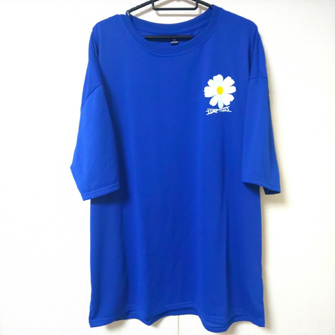 SHEIN(シーイン)の新品 XXL SHEIN 半袖Tシャツ ブルー 大きいサイズ トップス 3L 青 メンズのトップス(Tシャツ/カットソー(半袖/袖なし))の商品写真