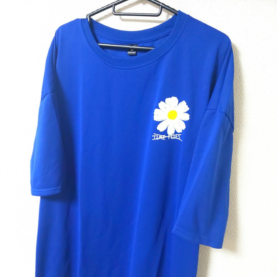 SHEIN(シーイン)の新品 XXL SHEIN 半袖Tシャツ ブルー 大きいサイズ トップス 3L 青 メンズのトップス(Tシャツ/カットソー(半袖/袖なし))の商品写真