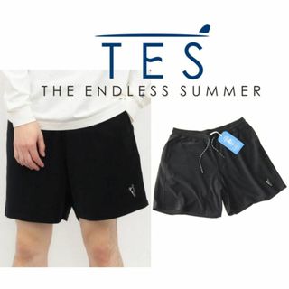 THE ENDLESS SUMMER（TES） - 新品【TES エンドレスサマー】刺繍 パイル地 ショートパンツ 黒 L