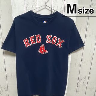 メジャーリーグベースボール(MLB)のMLB　Boston RED SOX　Tシャツ　M　ネイビー　ロゴ　USA古着(Tシャツ/カットソー(半袖/袖なし))