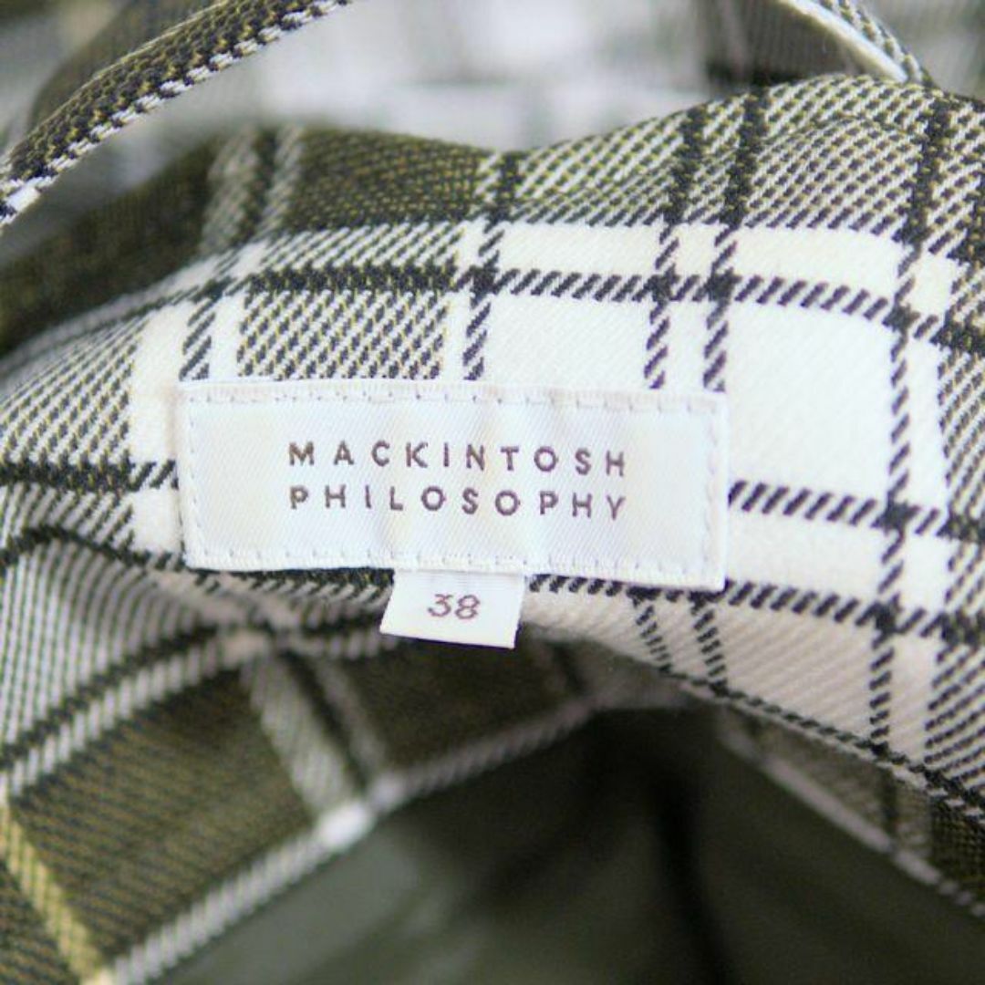 MACKINTOSH PHILOSOPHY(マッキントッシュフィロソフィー)の美品 マッキントッシュ フィロソフィー タイトスカート チェック サスペンダー レディースのワンピース(ひざ丈ワンピース)の商品写真