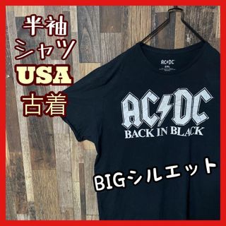 AC/DC メンズ バンT ロック プリント 2XL USA古着 半袖 Tシャツ(Tシャツ/カットソー(半袖/袖なし))