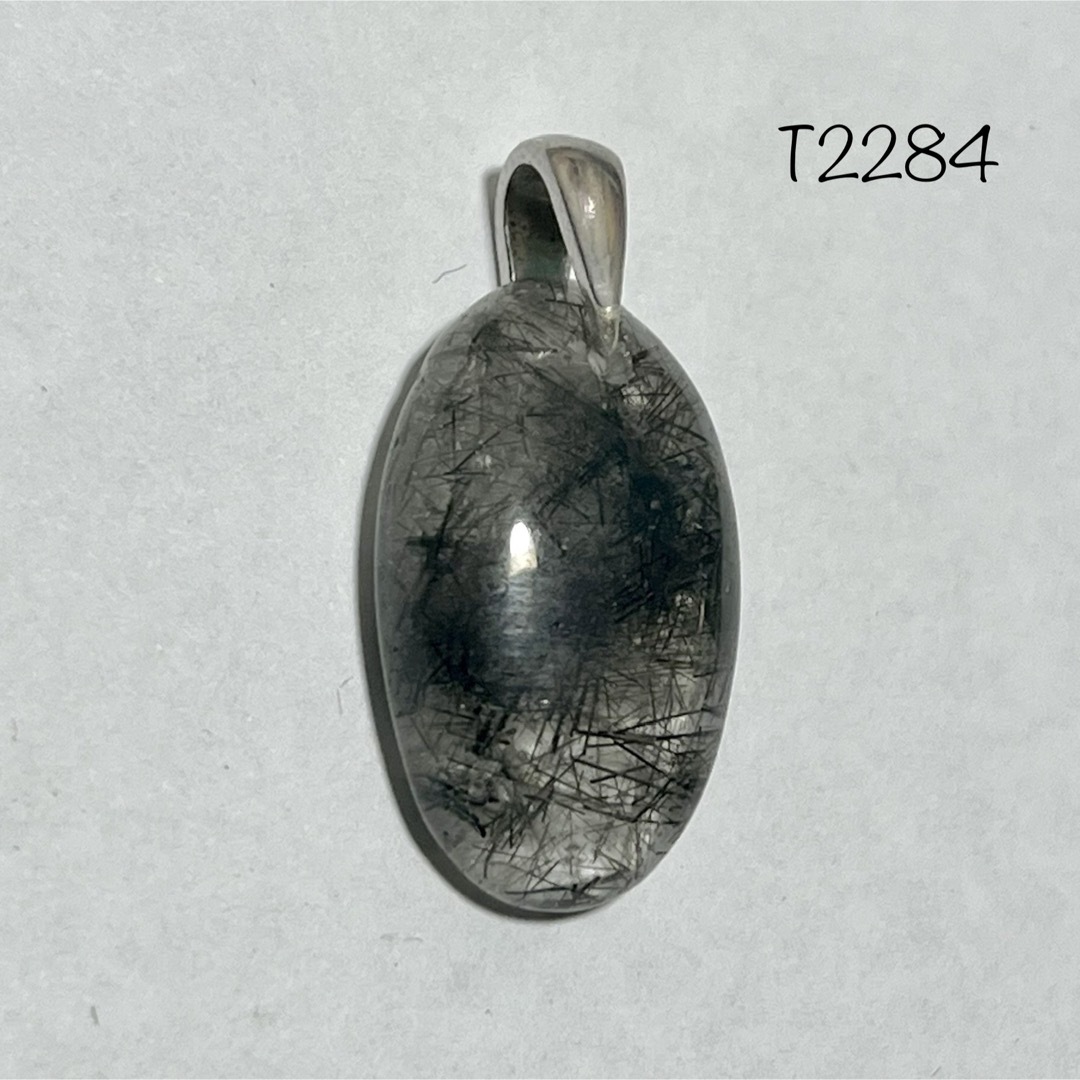天然石 ブラックルチルクォーツ ペンダントトップ （Ｍ） 激安 レディースのアクセサリー(ネックレス)の商品写真
