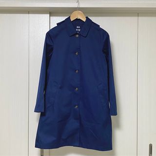 UNIQLO - 【ユニクロ】ブロックテックステンカラーコート ネイビー S