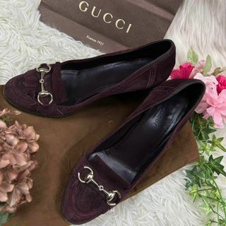 グッチ(Gucci)のGUCCI グッチ レディース 23.5cm パンプス ヒール スウェード(ハイヒール/パンプス)