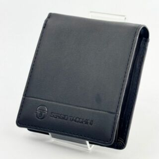 新品 高級 本革 皮 SERGO TACCHINI二つ折り 財布 ブラック 黒(折り財布)