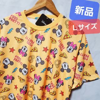 Disney - 新品 ディズニー tシャツ ミッキー レトロ 半袖 ミニーちゃん 総柄 ピザ