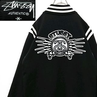 ステューシー(STUSSY)の希少 ステューシー 両面刺繍ロゴ スナップボタン リンガー ブラック スタジャン(スタジャン)