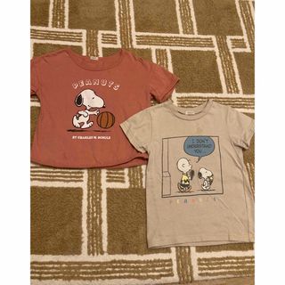 シマムラ(しまむら)のスヌーピー　くすみカラーTシャツ　100センチ　2枚セット(Tシャツ/カットソー)