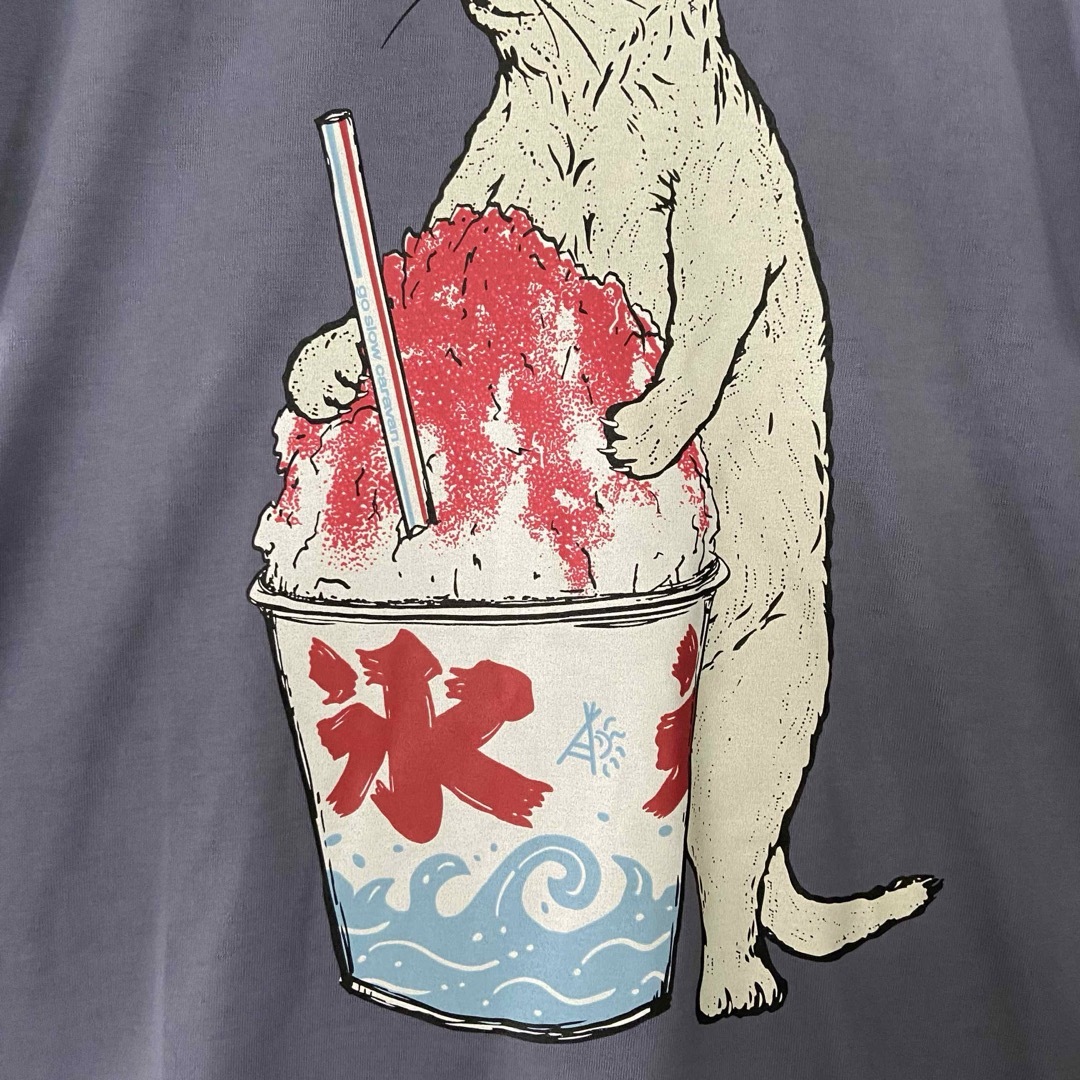 go slow caravan(ゴースローキャラバン)の新入荷！２番 レディース キッズ Drymixカキ氷猫TEE ラベンダーカラー レディースのトップス(Tシャツ(半袖/袖なし))の商品写真