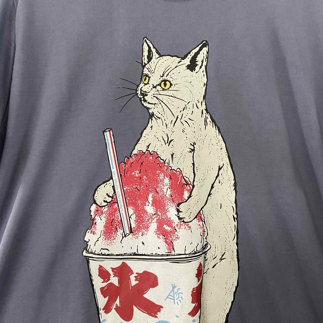 go slow caravan(ゴースローキャラバン)の新入荷！２番 レディース キッズ Drymixカキ氷猫TEE ラベンダーカラー レディースのトップス(Tシャツ(半袖/袖なし))の商品写真