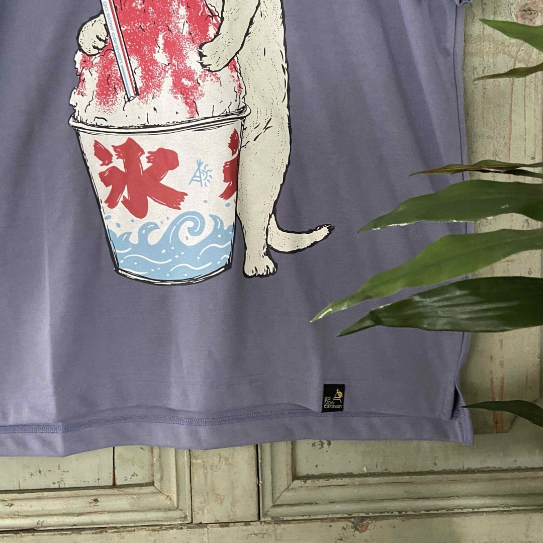 go slow caravan(ゴースローキャラバン)の新入荷！２番 レディース キッズ Drymixカキ氷猫TEE ラベンダーカラー レディースのトップス(Tシャツ(半袖/袖なし))の商品写真