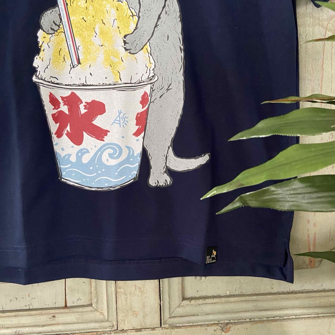 go slow caravan(ゴースローキャラバン)の新入荷！2番 レディース Drymixカキ氷猫TEE ネイビー カラー レディースのトップス(Tシャツ(半袖/袖なし))の商品写真