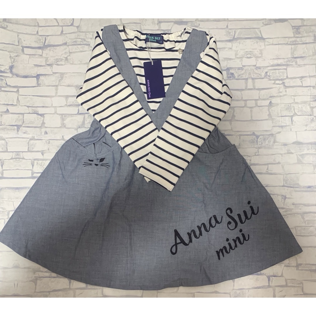 ANNA SUI mini(アナスイミニ)の【新品タグ付】ANNA SUI mini ドッキングワンピース　110cm キッズ/ベビー/マタニティのキッズ服女の子用(90cm~)(ワンピース)の商品写真