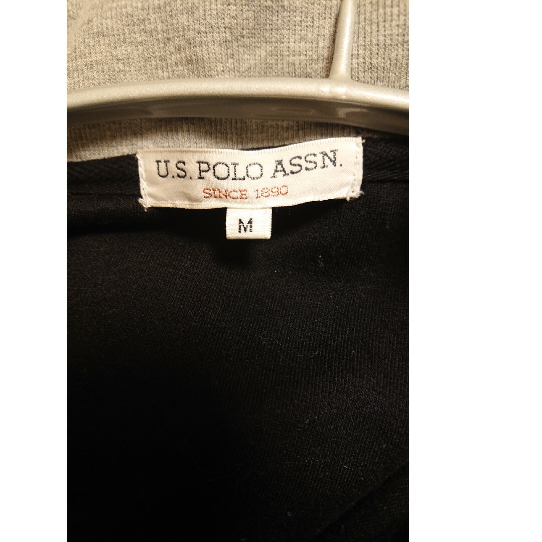 U.S. POLO ASSN.(ユーエスポロアッスン)のU.S. Polo Assn. ビッグロゴ 黒 ジップアップ パーカー ブラック レディースのトップス(パーカー)の商品写真