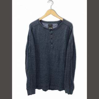 ディーゼル(DIESEL)のディーゼル ボートネック 長袖 ハーフボタン コットン Tシャツ L ネイビー(Tシャツ/カットソー(七分/長袖))