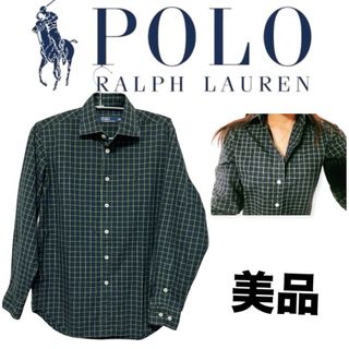 ポロラルフローレン(POLO RALPH LAUREN)の美品　ラルフローレン　長袖　シャツ　ボタンダウン　チェック　緑(シャツ/ブラウス(長袖/七分))