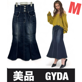 GYDA - 美品　ジェイダ　　GG刺繍　ハイウエスト　マーメイド　デニム　スカート　M