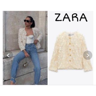 ザラ(ZARA)のzara スパンコールジャケット　せいらちゃん着用(テーラードジャケット)