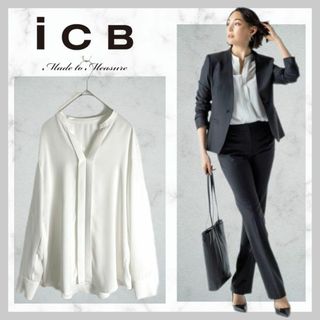 アイシービー(ICB)の311＊美品icB   Back Satin Amunzen キーネックブラウス(シャツ/ブラウス(長袖/七分))