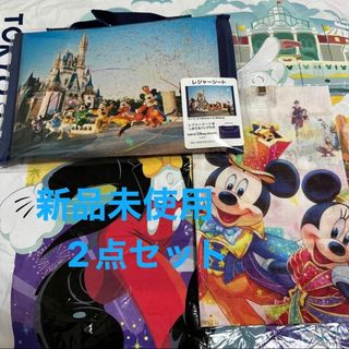 ディズニー(Disney)の★新品未使用★ディズニー　40周年　バンダナ　＆　実写　レジャーシート　全２点(キャラクターグッズ)