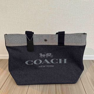 コーチ(COACH)の【美品・販売証明書】コーチ　トートバッグ　デニム キャンバス　ネイビー(トートバッグ)