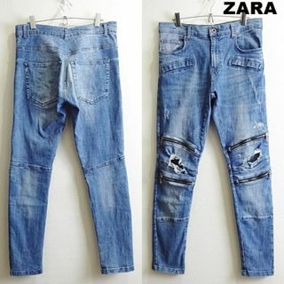 ザラ(ZARA)のZARA MAN　スキニーバイカーデニム　W81cm　強ストレッチ　トルコ製(デニム/ジーンズ)