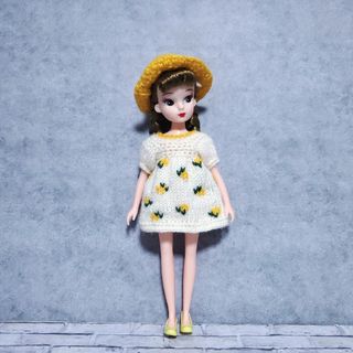 復刻版初代リカちゃんワンピース　小花　yellow(その他)