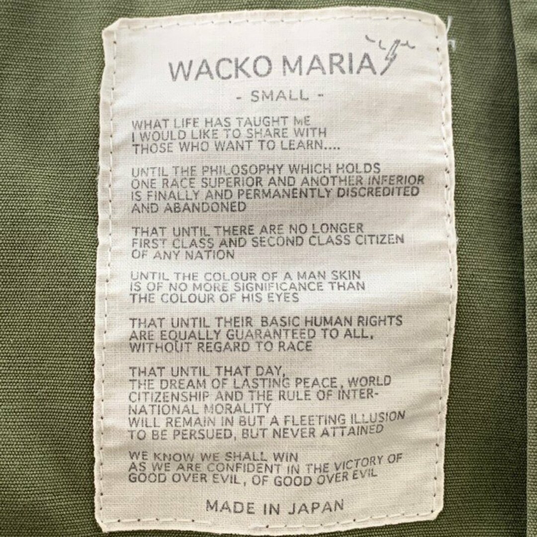 WACKO MARIA(ワコマリア)のWACKO MARIA ワコマリア ミリタリーシャツ 半袖 オリーブ チェーン刺繡 ワッペン Size S メンズのトップス(シャツ)の商品写真