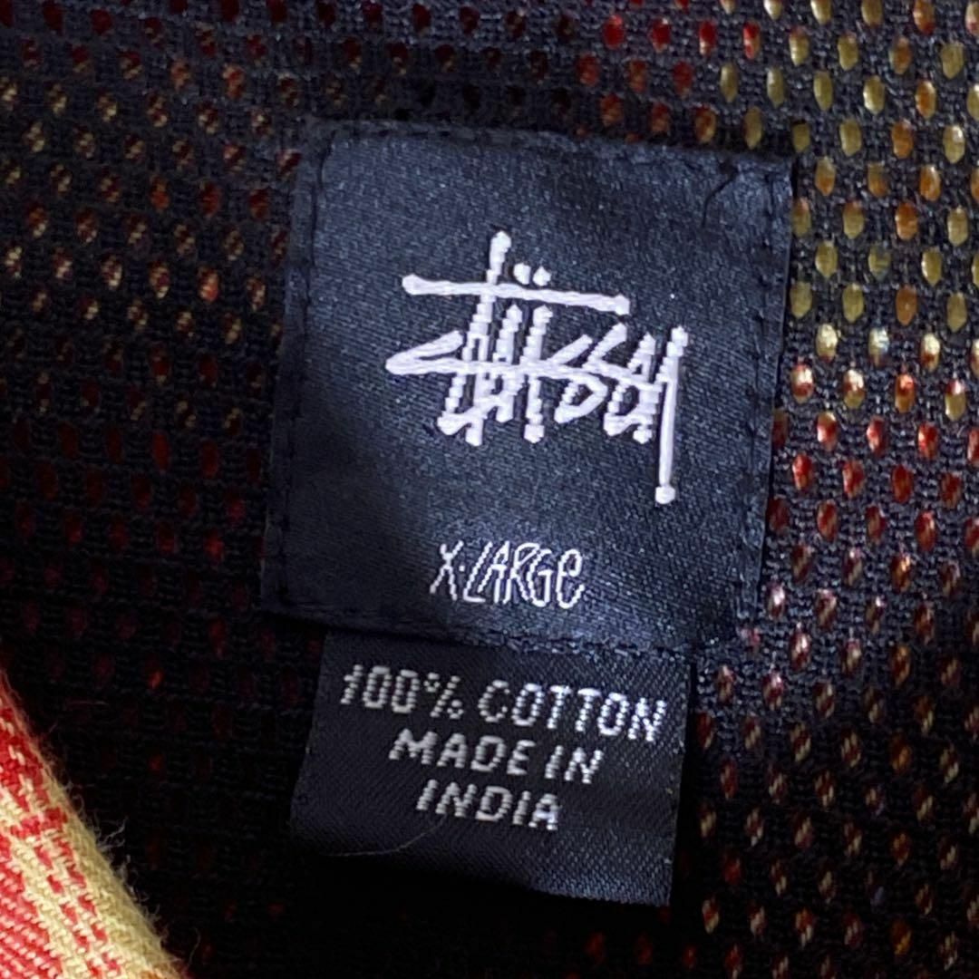 STUSSY(ステューシー)のOLD STUSSY ステューシー チェックシャツ 長袖シャツ　赤系　(XL) メンズのトップス(シャツ)の商品写真