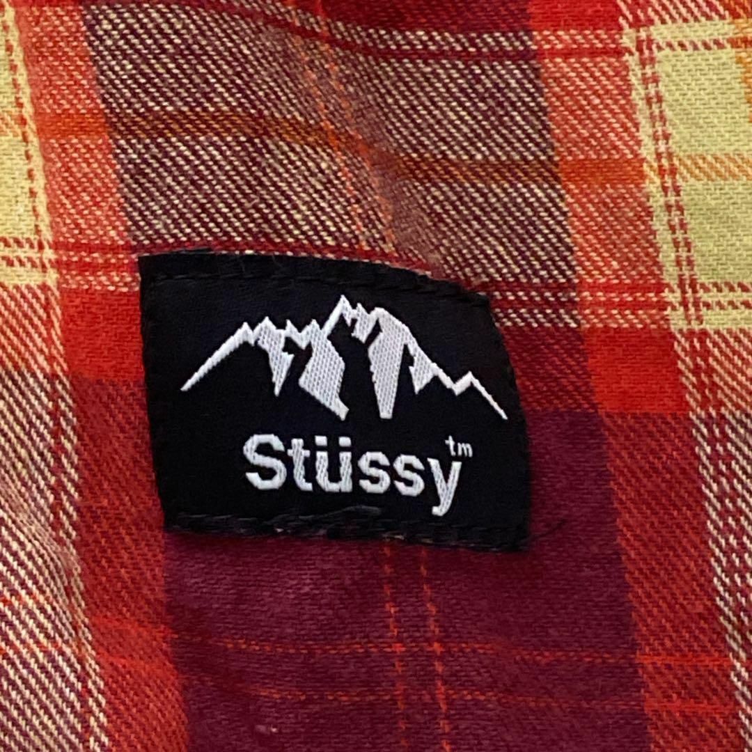 STUSSY(ステューシー)のOLD STUSSY ステューシー チェックシャツ 長袖シャツ　赤系　(XL) メンズのトップス(シャツ)の商品写真