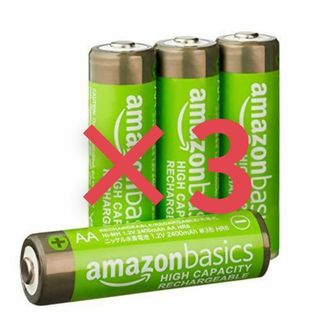 【新品】3点　Amazonベーシック 充電池 充電式ニッケル水素電池 単3形4個(その他)