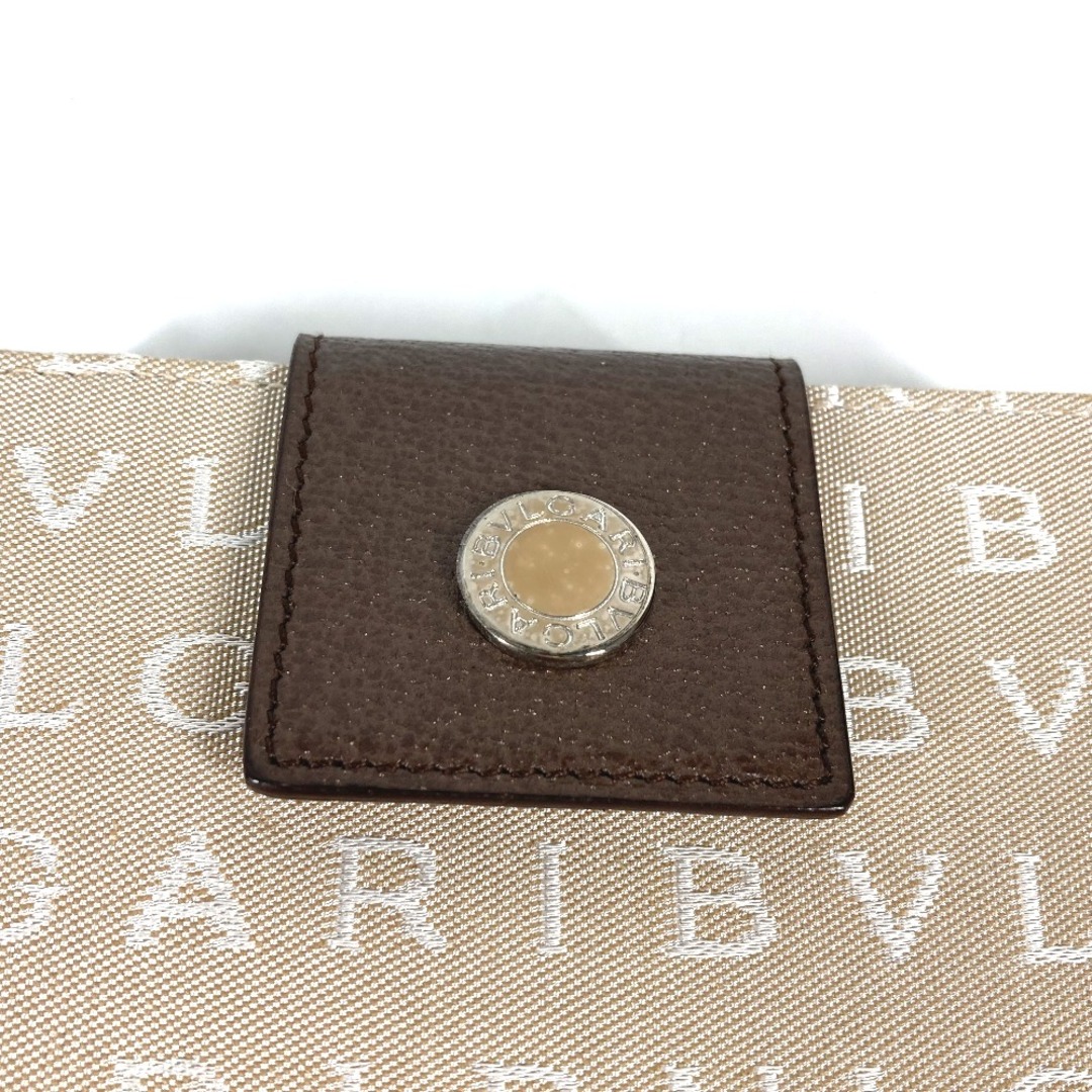 BVLGARI(ブルガリ)のブルガリ BVLGARI ロゴマニア コンパクトウォレット 2つ折り財布 レザー/キャンバス ブラウン 未使用 レディースのファッション小物(財布)の商品写真