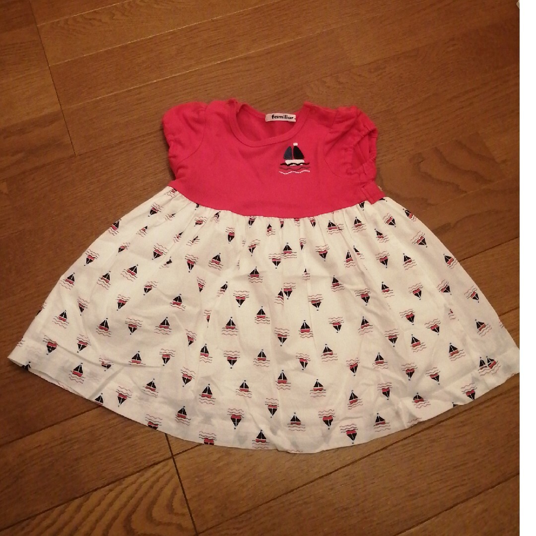 familiar(ファミリア)の【お値下げ】ファミリア familiar ワンピース 80 キッズ/ベビー/マタニティのベビー服(~85cm)(ワンピース)の商品写真