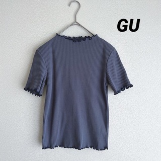 ジーユー(GU)のGU 大人気 リブメロー Tシャツ S ブルー(Tシャツ(半袖/袖なし))