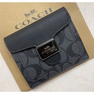 コーチ(COACH)の[新品未使用]✨COACHシグネチャー柄二つ折り財布✨ミニ財布(財布)