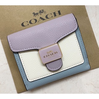 コーチ(COACH)の[新品未使用]✨COACHバイカラー二つ折り財布✨ミニ財布(財布)